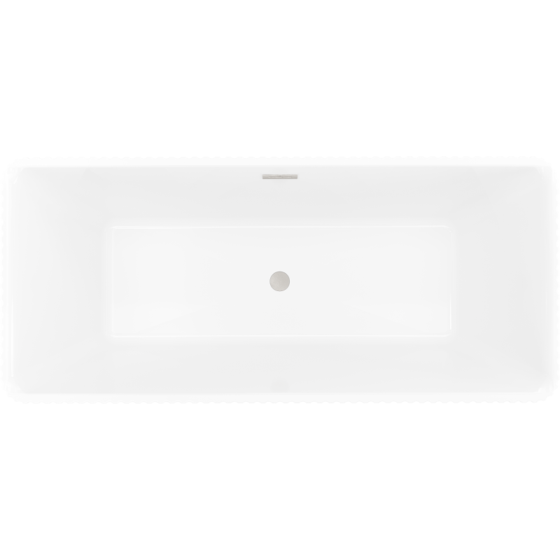 Mexen Nila freistehende geriffelte Badewanne 170 x 75 cm, weiß/schwarz, Überlauf gebürsteter Nickel - 52841708075-97