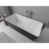 Mexen Nila freistehende geriffelte Badewanne 170 x 75 cm, weiß/schwarz, Überlauf gebürsteter Nickel - 52841708075-97