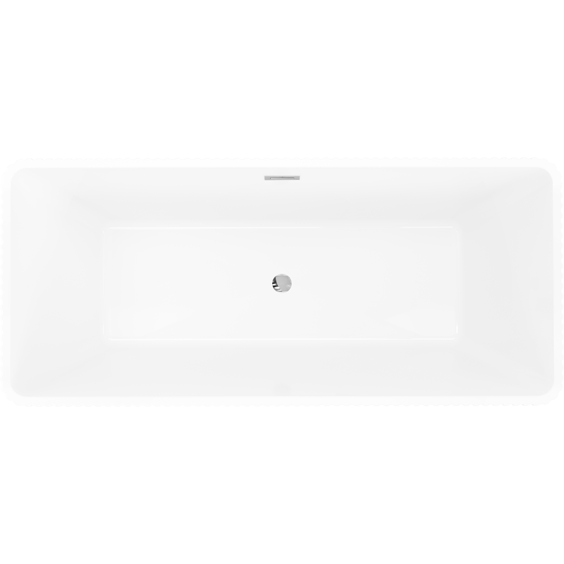 Mexen Tava freistehende gerillte Badewanne 170 x 75 cm, weiß, Überlauf Chrom - 52851707500-01