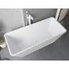 Mexen Tava freistehende gerillte Badewanne 170 x 75 cm, weiß, Überlauf weiß - 52851707500-20