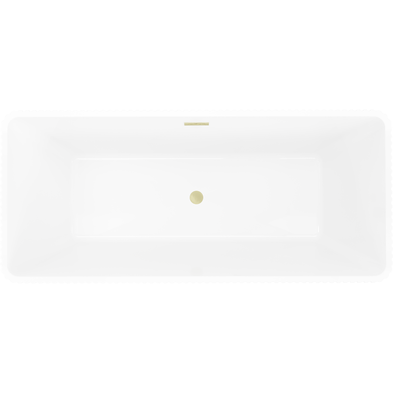 Mexen Tava freistehende gerillte Badewanne 170 x 75 cm, weiß, Überlauf gold gebürstet - 52851707500-55