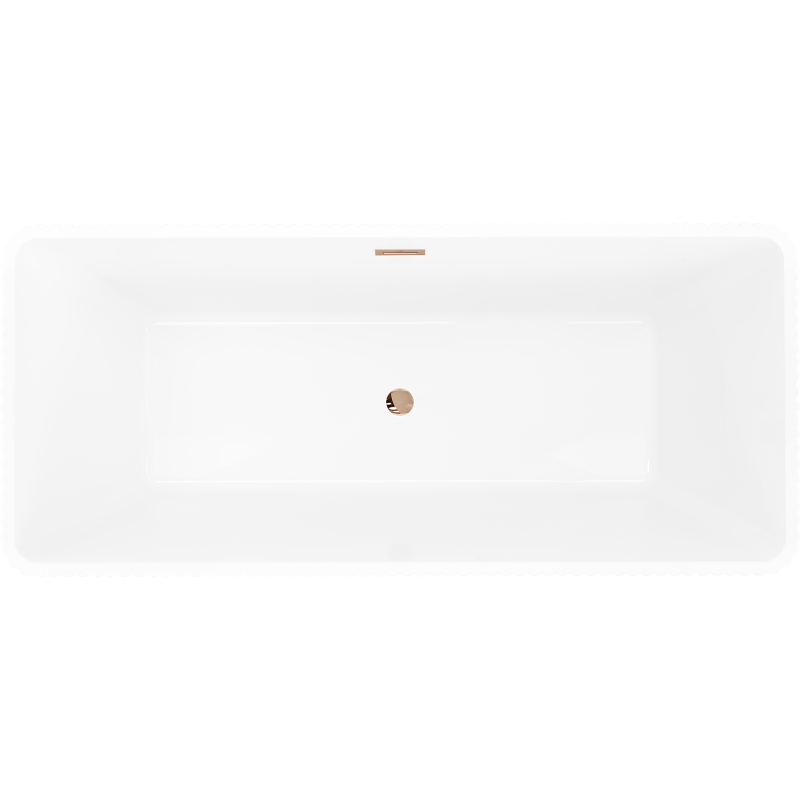 Mexen Tava freistehende gerillte Badewanne 170 x 75 cm, weiß, Überlauf Roségold - 52851707500-60