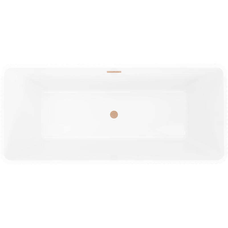Mexen Tava freistehende geriffelte Badewanne 170 x 75 cm, weiß, Überlauf gebürstetes Kupfer - 52851707500-65