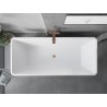 Mexen Tava freistehende geriffelte Badewanne 170 x 75 cm, weiß, Überlauf gebürstetes Kupfer - 52851707500-65