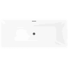 Mexen Tava freistehende Rillenbadewanne 170 x 75 cm, weiß, schwarze Überlauf - 52851707500-70