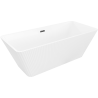 Mexen Tava freistehende Rillenbadewanne 170 x 75 cm, weiß, schwarze Überlauf - 52851707500-70