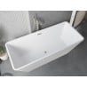 Mexen Tava freistehende, gerillte Badewanne 170 x 75 cm, weiß, Überlauf gebürsteter Nickel - 52851707500-97