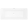 Mexen Tava freistehende geriffelte Badewanne 170 x 75 cm, weiß/schwarz, Überlauf chrom - 52851707575-01