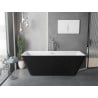 Mexen Tava freistehende geriffelte Badewanne 170 x 75 cm, weiß/schwarz, Überlauf chrom - 52851707575-01