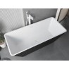 Mexen Tava freistehende gerillte Badewanne 170 x 75 cm, weiß/schwarz, weißer Überlauf - 52851707575-20