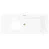 Mexen Tava freistehende geriffelte Badewanne 170 x 75 cm, weiß/schwarz, mit goldener Überlauf - 52851707575-50
