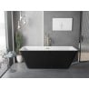 Mexen Tava freistehende geriffelte Badewanne 170 x 75 cm, weiß/schwarz, mit goldener Überlauf - 52851707575-50