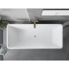 Mexen Tava freistehende geriffelte Badewanne 170 x 75 cm, weiß/schwarz, Überlauf gold gebürstet - 52851707575-55