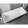 Mexen Tava freistehende geriffelte Badewanne 170 x 75 cm, weiß/schwarz, Überlauf gold gebürstet - 52851707575-55