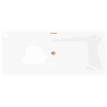 Mexen Tava freistehende, geriffelte Badewanne 170 x 75 cm, weiß/schwarz, Überlauf roségold - 52851707575-60