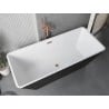 Mexen Tava freistehende, geriffelte Badewanne 170 x 75 cm, weiß/schwarz, Überlauf roségold - 52851707575-60