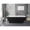 Mexen Tava freistehende, geriffelte Badewanne 170 x 75 cm, weiß/schwarz, Überlauf roségold - 52851707575-60