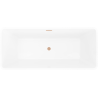 Mexen Tava freistehende Riffelbadewanne 170 x 75 cm, weiß/schwarz, Überlauf gebürstetes Kupfer - 52851707575-65