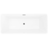 Mexen Tava freistehende gerillte Badewanne 170 x 75 cm, weiß/schwarz, Überlauf gebürstet gun gray - 52851707575-66