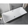 Mexen Tava freistehende Wanne geriffelt 170 x 75 cm, weiß/schwarz, Überlauf gun gray gebürstet - 52851707575-66