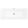 Mexen Tava freistehende, gerillte Badewanne 170 x 75 cm, weiß/schwarz, Überlauf schwarz - 52851707575-70