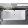 Mexen Tava freistehende, gerillte Badewanne 170 x 75 cm, weiß/schwarz, Überlauf schwarz - 52851707575-70
