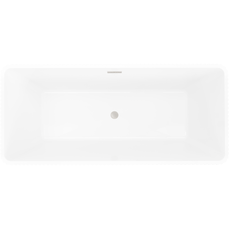 Mexen Tava freistehende Rillenbadewanne 170 x 75 cm, weiß/schwarz, Überlauf aus gebürstetem Nickel - 52851707575-97