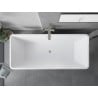 Mexen Tava freistehende Rillenbadewanne 170 x 75 cm, weiß/schwarz, Überlauf aus gebürstetem Nickel - 52851707575-97