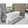Mexen Yara freistehende gerippte Badewanne 170 x 75 cm, weiß, Überlauf Chrom - 52861707500-01