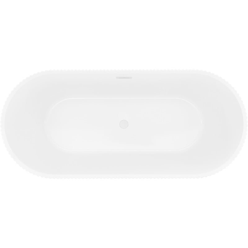 Mexen Yara freistehende gerillte Badewanne 170 x 75 cm, weiß, weißer Überlauf - 52861707500-20