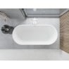 Mexen Yara freistehende gerillte Badewanne 170 x 75 cm, weiß, weißer Überlauf - 52861707500-20