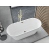 Mexen Yara freistehende geriffelte Badewanne 170 x 75 cm, weiß, Überlauf gold - 52861707500-50