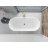 Mexen Yara freistehende geriffelte Badewanne 170 x 75 cm, weiß, Überlauf gold - 52861707500-50