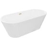 Mexen Yara freistehende geriffelte Badewanne 170 x 75 cm, weiß, Überlauf gebürstet gold - 52861707500-55