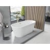Mexen Yara freistehende geriffelte Badewanne 170 x 75 cm, weiß, Überlauf gebürstet gold - 52861707500-55