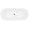 Mexen Yara freistehende geriffelte Badewanne 170 x 75 cm, weiß, Überlauf Roségold - 52861707500-60