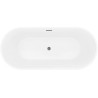 Mexen Yara freistehende, geriffelte Badewanne 170 x 75 cm, weiß, Überlauf gun gray gebürstet - 52861707500-66