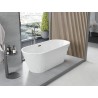 Mexen Yara freistehende, geriffelte Badewanne 170 x 75 cm, weiß, Überlauf gun gray gebürstet - 52861707500-66