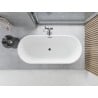 Mexen Yara freistehende, geriffelte Badewanne 170 x 75 cm, weiß, Überlauf gun gray gebürstet - 52861707500-66