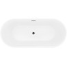Mexen Yara freistehende geriffelte Badewanne 170 x 75 cm, weiß, schwarze Überlauf - 52861707500-70