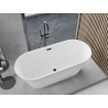 Mexen Yara freistehende geriffelte Badewanne 170 x 75 cm, weiß, schwarze Überlauf - 52861707500-70