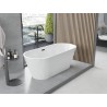Mexen Yara freistehende geriffelte Badewanne 170 x 75 cm, weiß, schwarze Überlauf - 52861707500-70