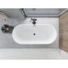 Mexen Yara freistehende geriffelte Badewanne 170 x 75 cm, weiß, schwarze Überlauf - 52861707500-70