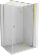 Mexen Mist-F Duschkabine klappbar rechts 80 x 70 cm, transparent, gold gebürstet - 8A6T-080-070-55-00-P