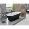 Mexen Yara freistehende Rillenbadewanne 170 x 75 cm, weiß/schwarz, Überlauf gold - 52861707575-50
