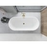 Mexen Yara freistehende Rillenbadewanne 170 x 75 cm, weiß/schwarz, Überlauf gold - 52861707575-50