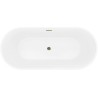 Mexen Yara freistehende Rillenbadewanne 170 x 75 cm, weiß/schwarz, Überlauf gold - 52861707575-50