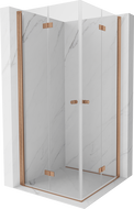 Mexen Mist-F Duo faltbare Duschkabine 70 x 70 cm, transparent, gebürstetes Kupfer - 8A6-070L-070P-65-00