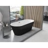 Mexen Yara freistehende gerillte Badewanne 170 x 75 cm, weiß/schwarz, Überlauf gun gray gebürstet - 52861707575-66