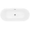 Mexen Yara freistehende geriffelte Badewanne 170 x 75 cm, weiß/schwarz, schwarze Überlauf - 52861707575-70